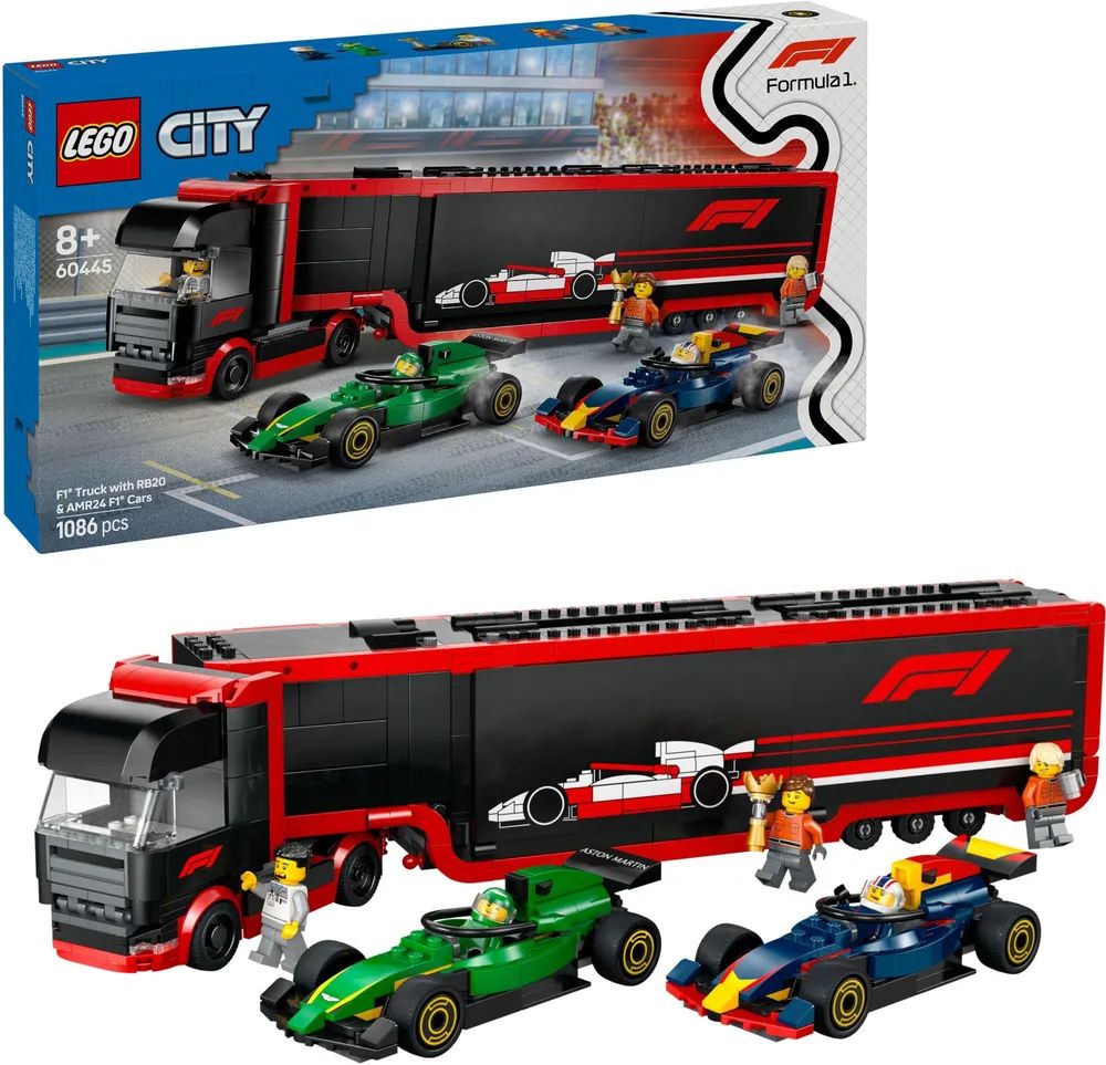 LEGO 60445 City F1 Transporter mit RB20 & AMR24 Rennautos