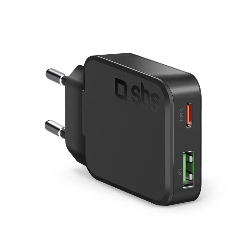 SBS ULTRA SLIM GaN Netzlader,  1x USB-C PD & 1x USB-A, 45W
