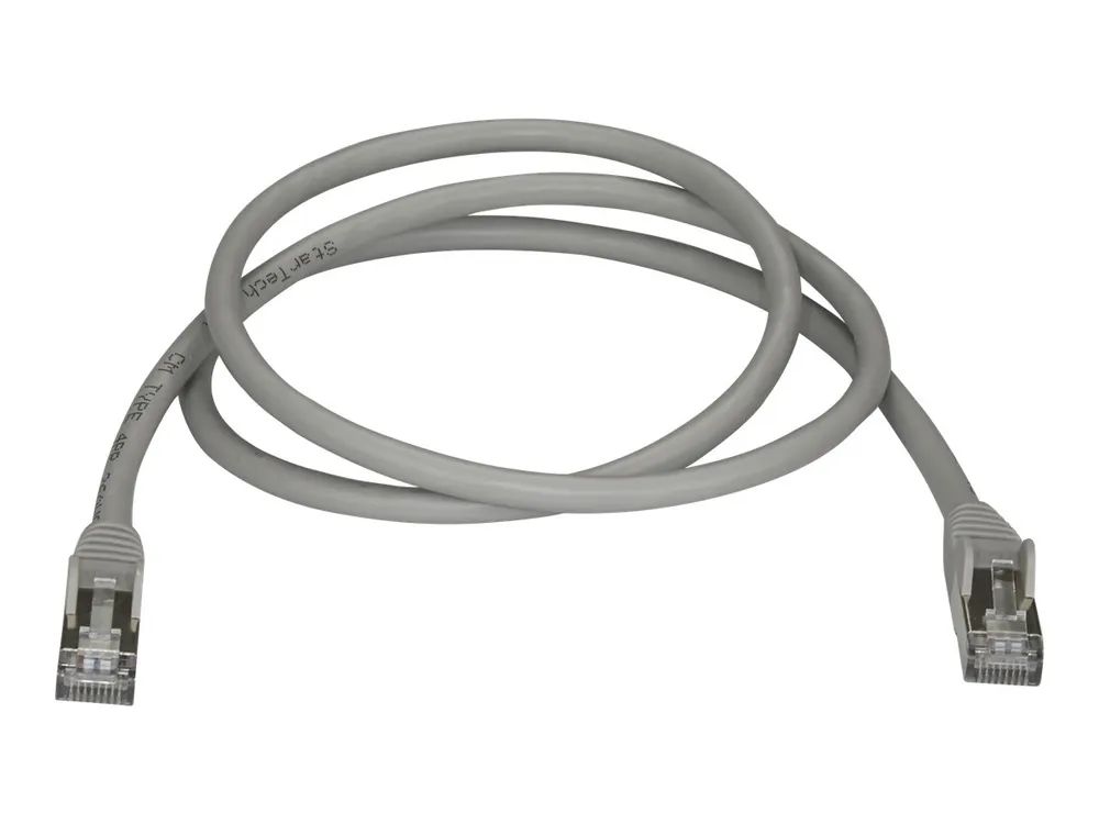 StarTech.com 10m CAT6A Ethernet Cable, 10 Gigabit Shielded Snagless RJ45 100W PoE Patch Cord, CAT 6A 10GbE STP Network Cable w/Strain Relief, Grey, Fluke Tested/UL Certified Wiring/TIA - Category 6A - 26AWG (6ASPAT10MGR)