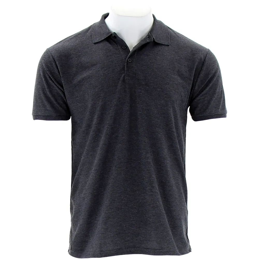 FRUIT OF THE LOOM Polo-Shirt Piqué Type F502 dkl.grau meliert XXL