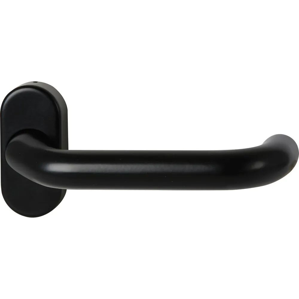FSB Rahmentürdrücker 97 0625 Hochhaltefeder ovale Rosette Aluminium tiefschwarz
