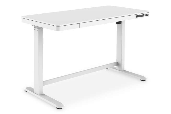 DIGITUS Elektrisch höhenverstellbarer Schreibtisch mit USB-Ladestation und Schublade