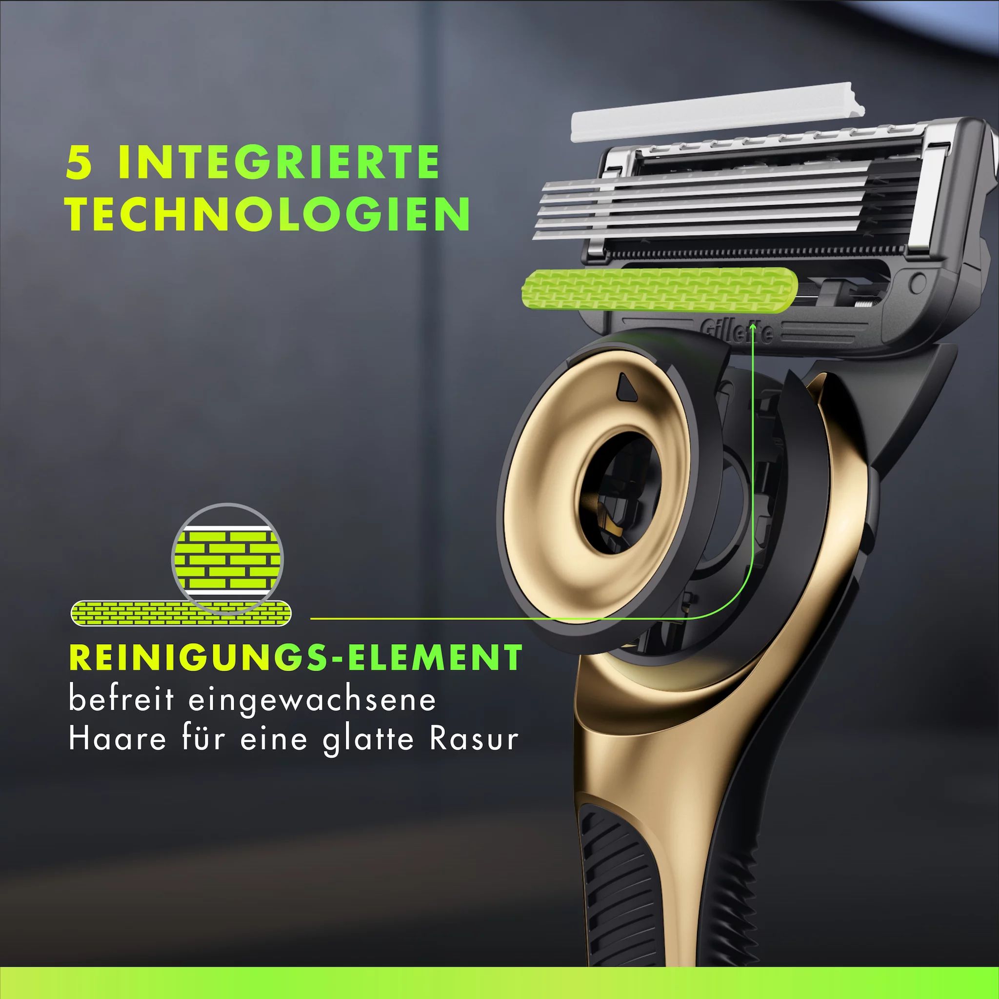 Gillette Labs Gold Systemklingen 5er + Handstück
