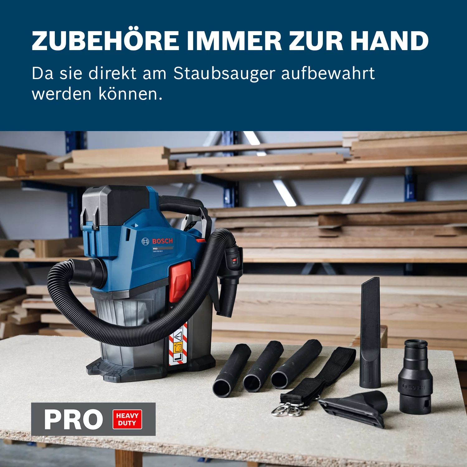 Bosch GAS18V-6LS Akku-Staubsauger inkl. Zubehör