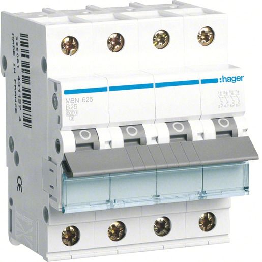 Hager LS-SCHALTER 3P+N 25A-B 6KA4PLE / HAGER MBN625