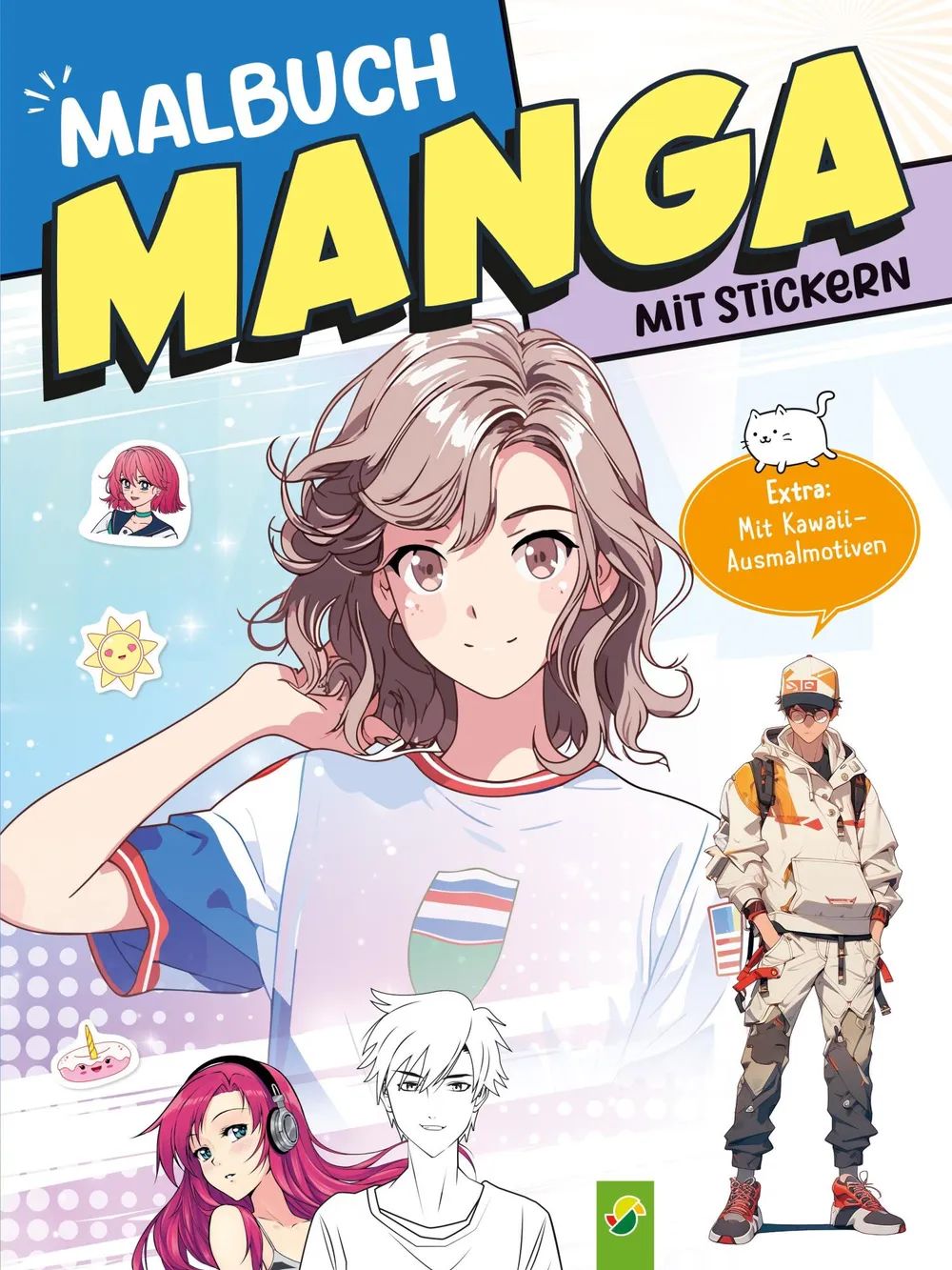 Naumann & Göbel Verlagsgesellschaft Extra dickes Manga-Malbuch mit Stickern