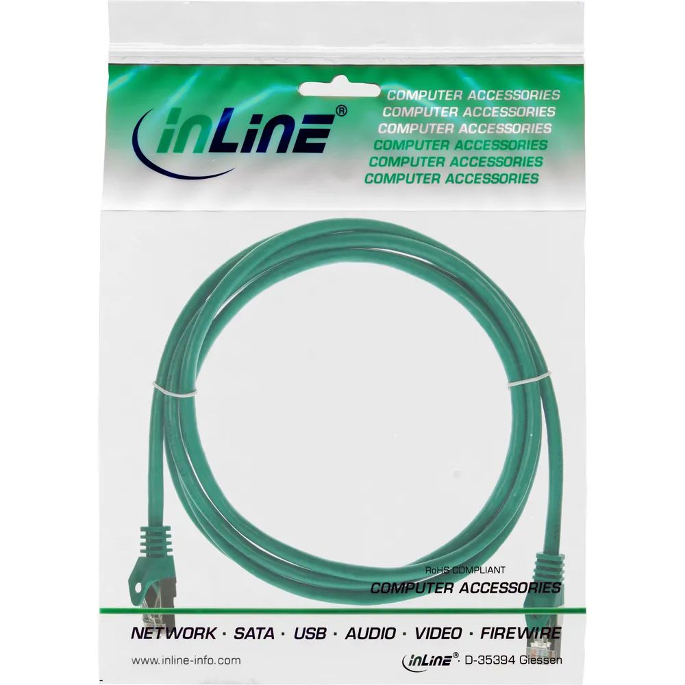 InLine Patchkabel - SF/UTP - Cat.5e - grün - 1m