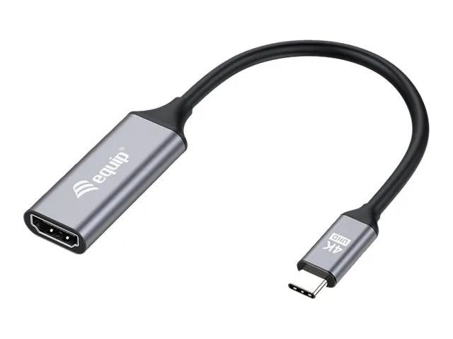 Equip Adapterkabel - 24 pin USB-C männlich zu HDMI weiblich - 15 cm - Grau - unterstützt 4K 60 Hz (3840 x 2160)