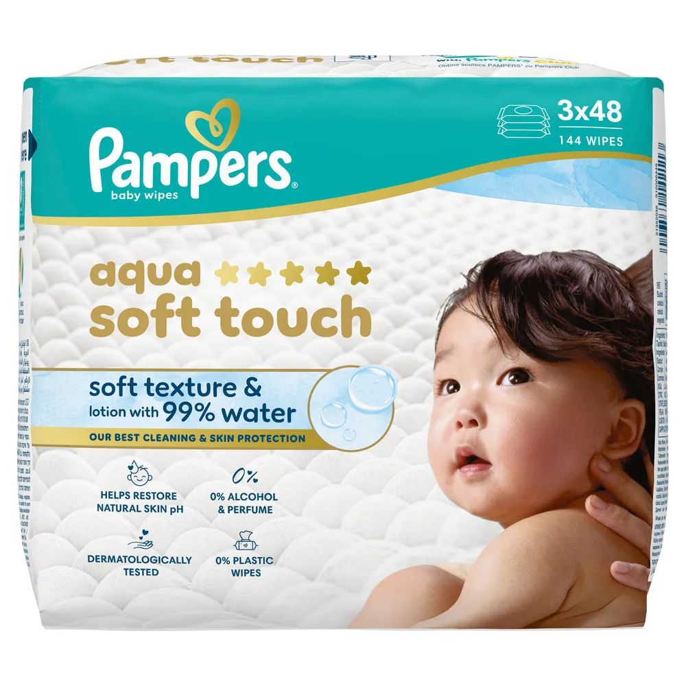 Pampers Feuchte Tücher Aqua Soft touch 3x