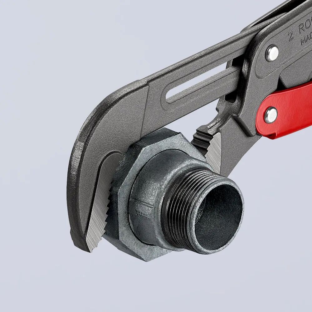 KNIPEX Rohrzange S-Maul mit Schnelleinstellung mit Kunststoff überzogen grau pulverbeschichtet 560 mm