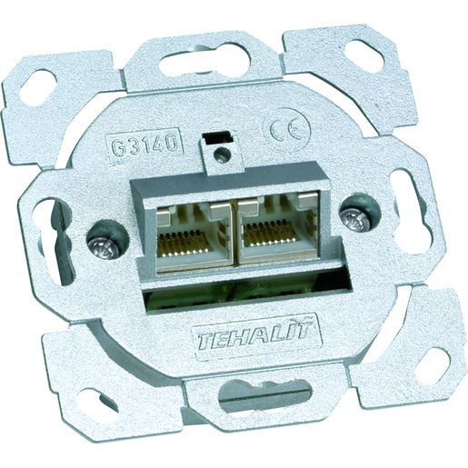 Hager DATENDOSE KAT.6A, 2FACH, 8/8 P / HAGER G3140