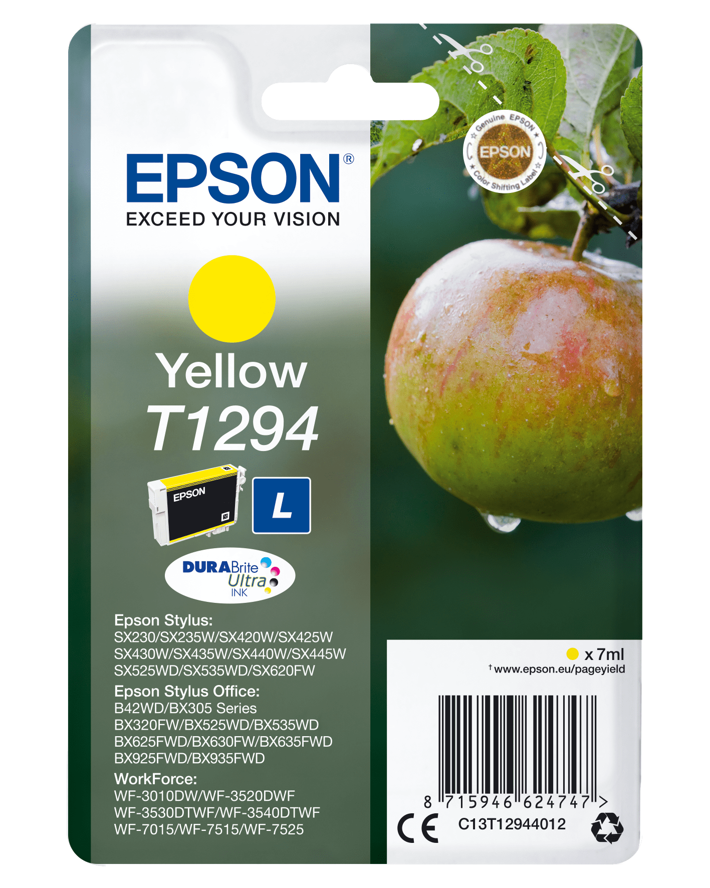 Epson T1294 Tinte Apfel Single, Standard, gelb