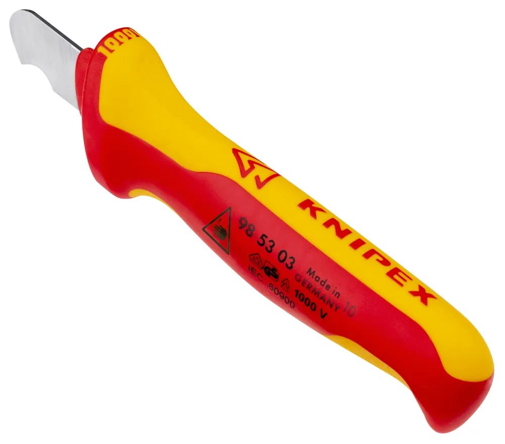 KNIPEX Abmantelungsmesser isoliert mit Mehrkomponenten-Hüllen, VDE-geprüft 170 mm