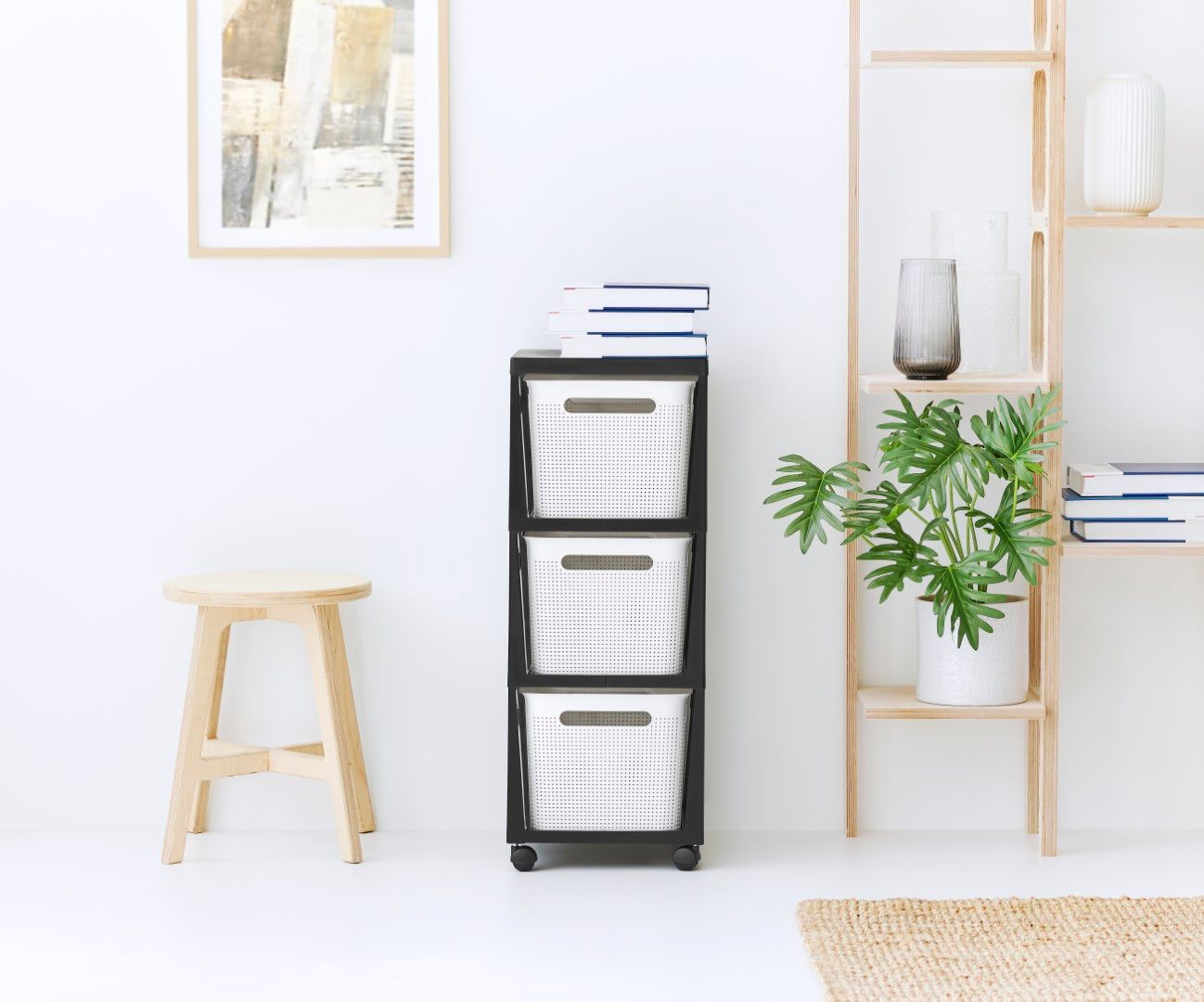 Rotho Tower 3 x 16 l BRISEN mit Rollen