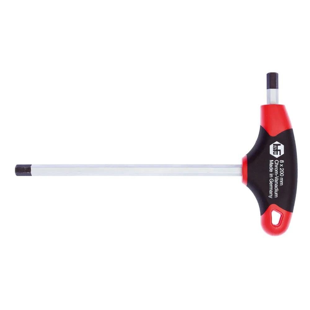 HAFU Sechskant Stiftschlüssel 2K T-Griff mit Seitenabtrieb 2,0 mm Länge 125 mm