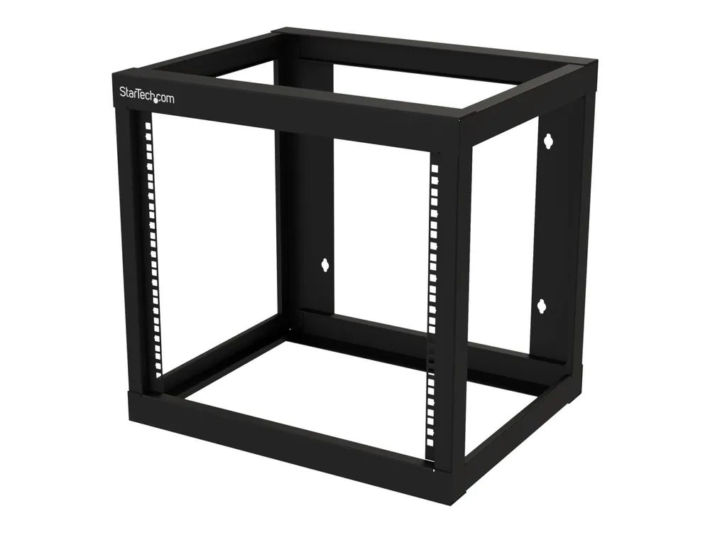 StarTech.com 9HE Wandmontage Netzwerk-Rack, Open Frame Rack, 18" Tief - Schrank offener Rahmen - 2 Pfosten - geeignet für Wandmontage - Schwarz - 9U - 48.3 cm (19")