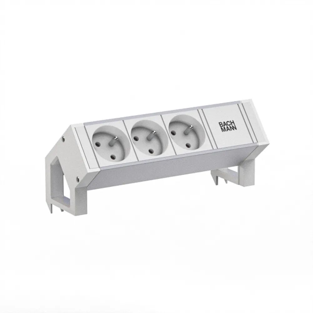 BACHMANN DESK2 ALU WHITE 3xUTE 0,2m GST18 RAL9010