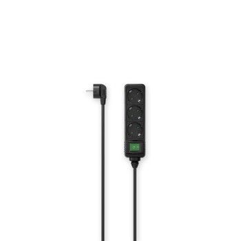 Hama Steckdosenleiste, 3-fach, Schalter, 3 m, Schwarz