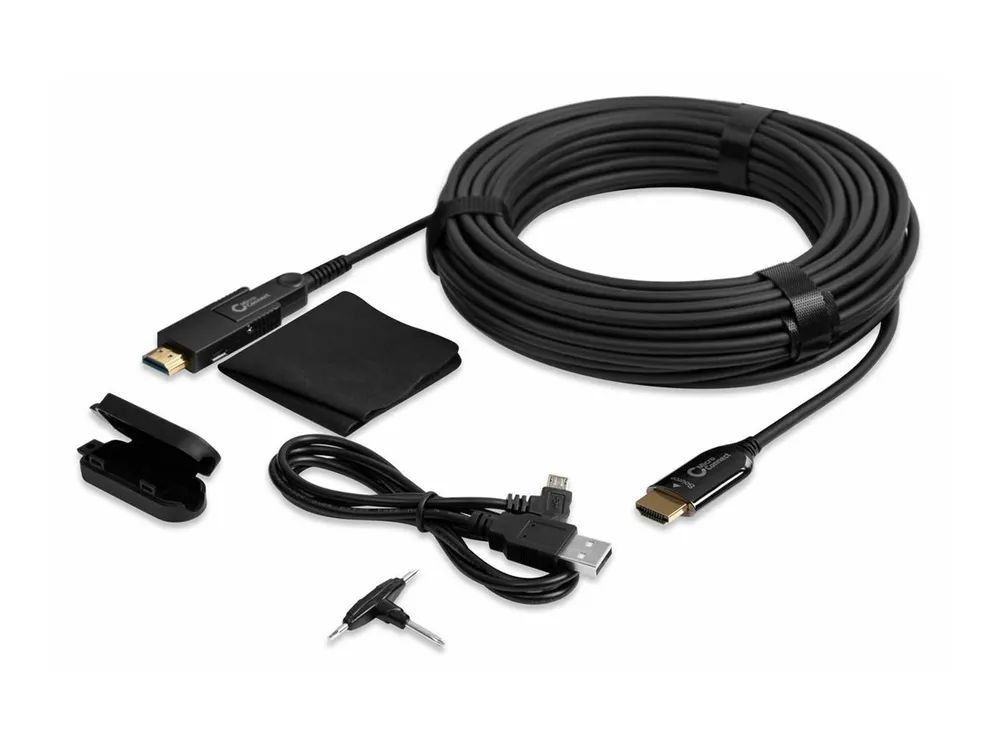 MicroConnect Kit HDMI-Kabel mit Ethernet - 10 m - Hybrid Kupfer/Kohlefaser - Schwarz - HAOC-Kabel (Hybrid Active Optical Cable)
