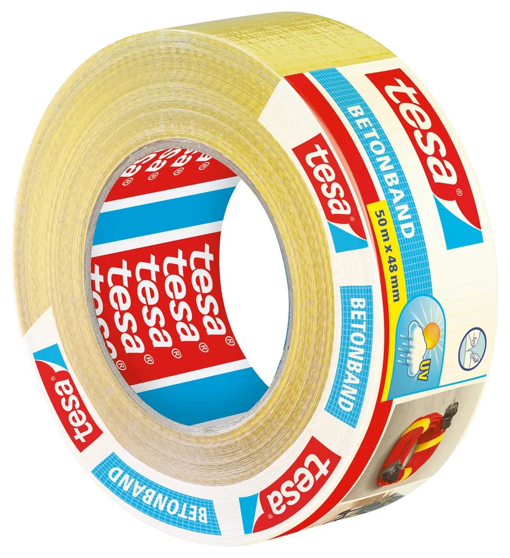 tesa® Betonband 4662 Gewebeklebeband gelb, extra stark