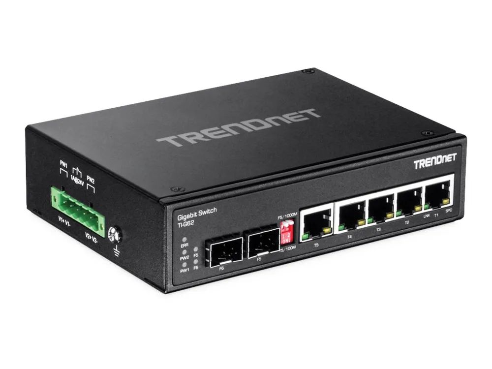 TRENDnet TI-G62 - Switch - unmanaged - 5 x 100/1000/10000 + 1 x Shared Gigabit SFP + 1 x SFP
