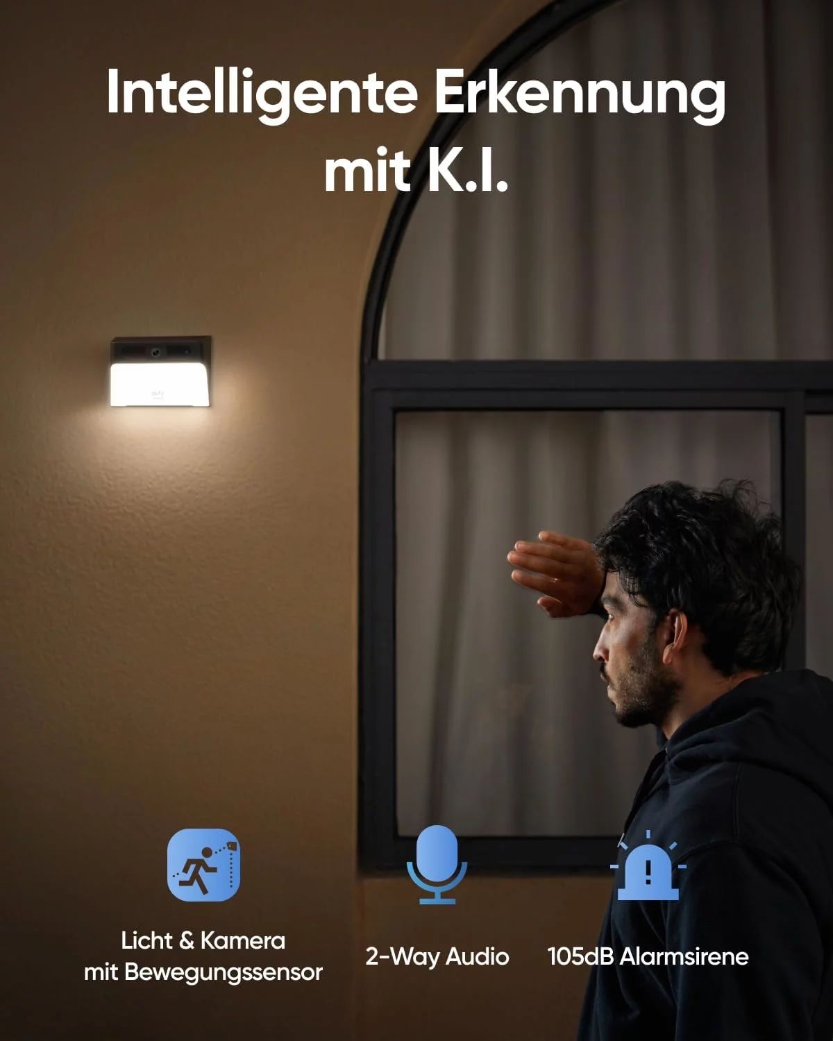 eufy Solar Wall Light Cam S120 - Netzwerk-Überwachungskamera - witterungsbeständig