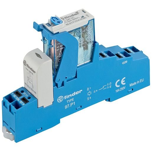 Finder KOPPELREL.PUSH-IN 1W 16A 24VDC / FINDER 4C.P1.9.024.0050