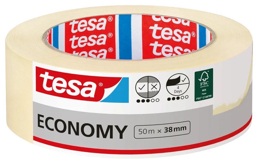 tesa® Abdeckband Economy 50m × 38mm