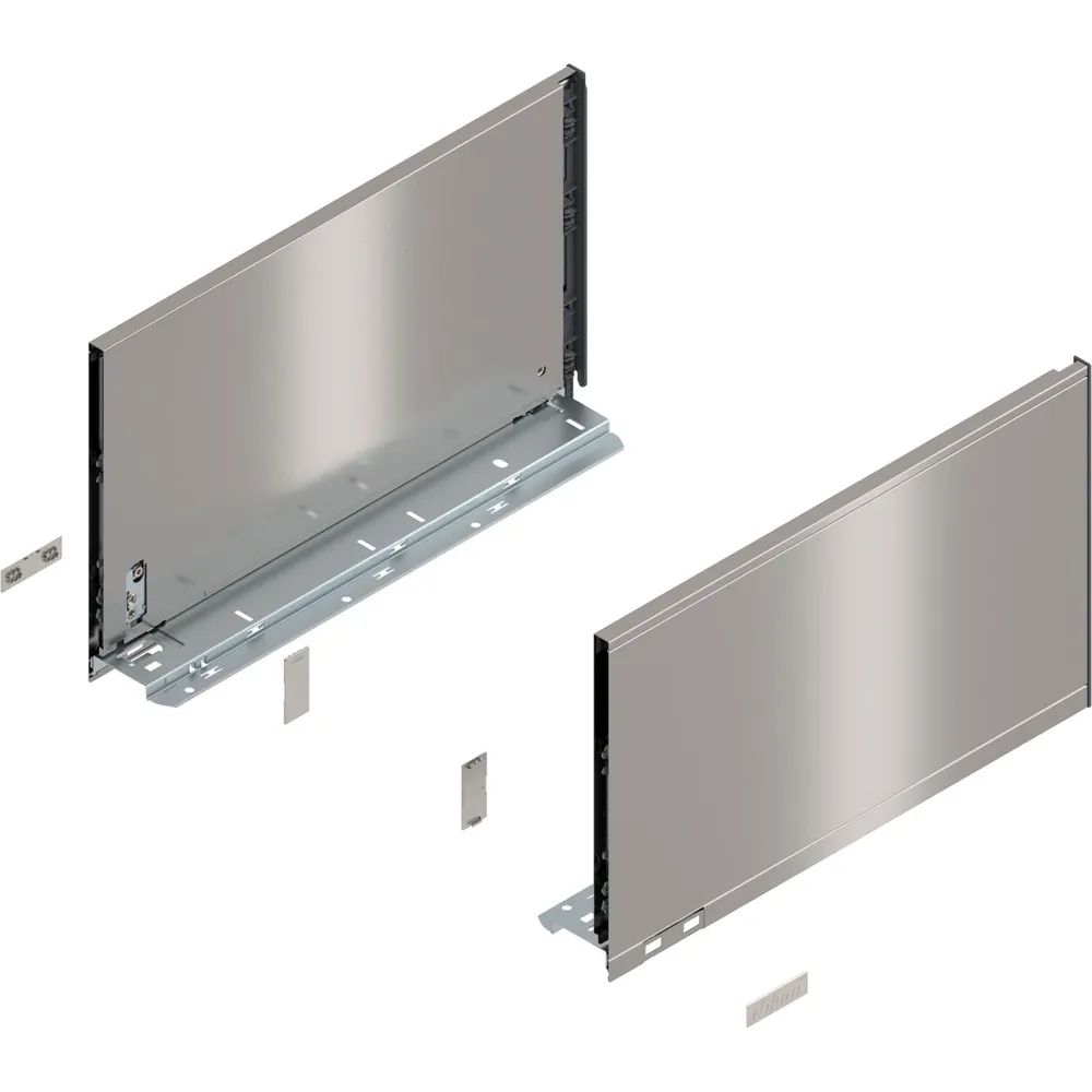 BLUM LEGRABOX pure Zarge Höhe F, NL 400, INOX (Anti-Fingerprint)