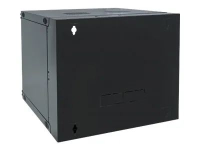 Intellinet Network Cabinet, Wall Mount (Double Section Hinged Swing Out), 6U, Usable Depth 235mm/Width 465mm, Black, Flatpack, Max 30kg, Swings out for access to back of cabinet when installed on wall, 19", Parts for wall install (eg screws/rawl plug