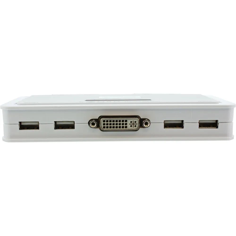 InLine KVM Switch - 4-fach - DVI-D - USB - mit Audio - integr. Kabel