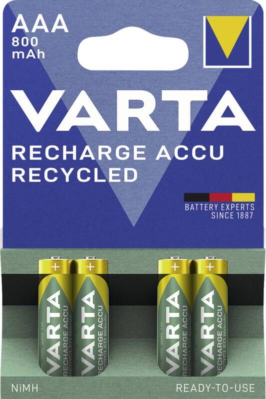 Varta Micro-Akku RECHARGE Recycled AAA 800mAh Blister 4