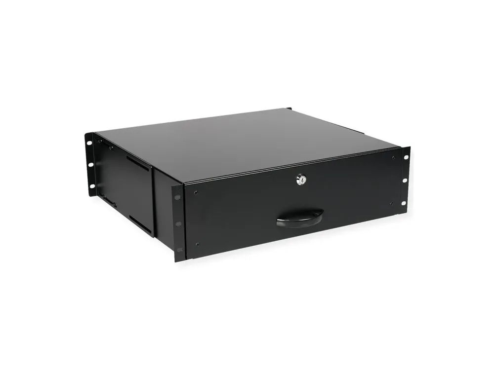 ROLINE Tastatur-Tablett - abschließbar, Tiefe 400 mm - RAL 9005, Jet Black - 3U - 48.3 cm (19")