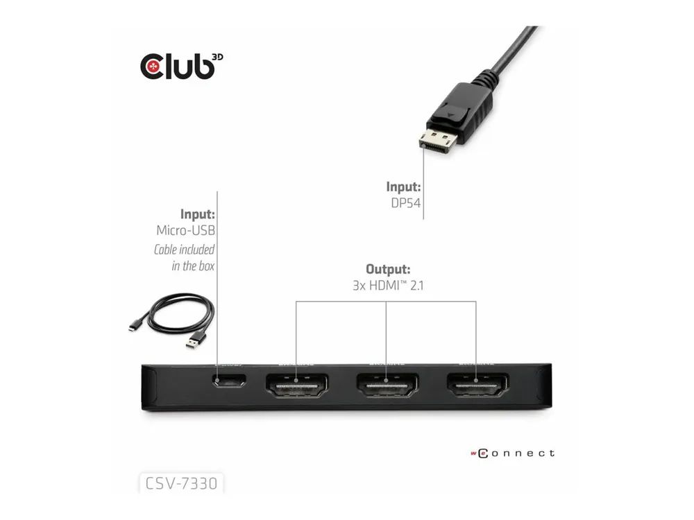 Club 3D Videoadapter - DisplayPort männlich zu HDMI, Mikro-USB Typ B (nur Strom)