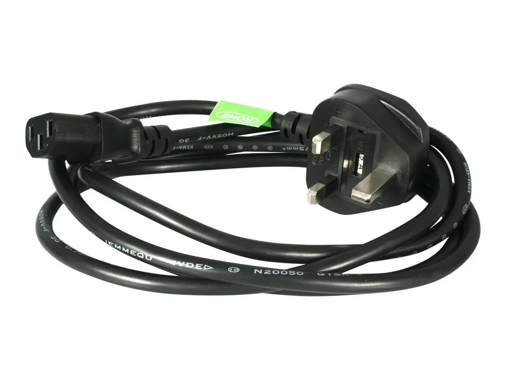 StarTech.com 1,8 m GB Computer Stromkabel, 18AWG, BS 1363 auf C13, 10A 250V, Schwarzes Ersatz-AC Stromkabel, Kaltgerätekabel / UK Stromkabel, PC Stromkabel, Fernsehgerät/Monitor Stromkabel (PXT101UK)