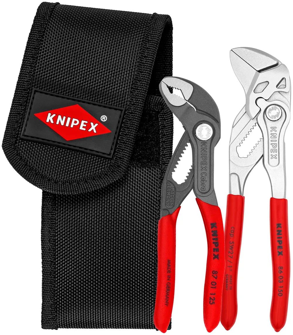 KNIPEX Mini-Zangenset in Werkzeuggürteltasche 1 x 86 03 150, 1 x 87 01 125 160 mm
