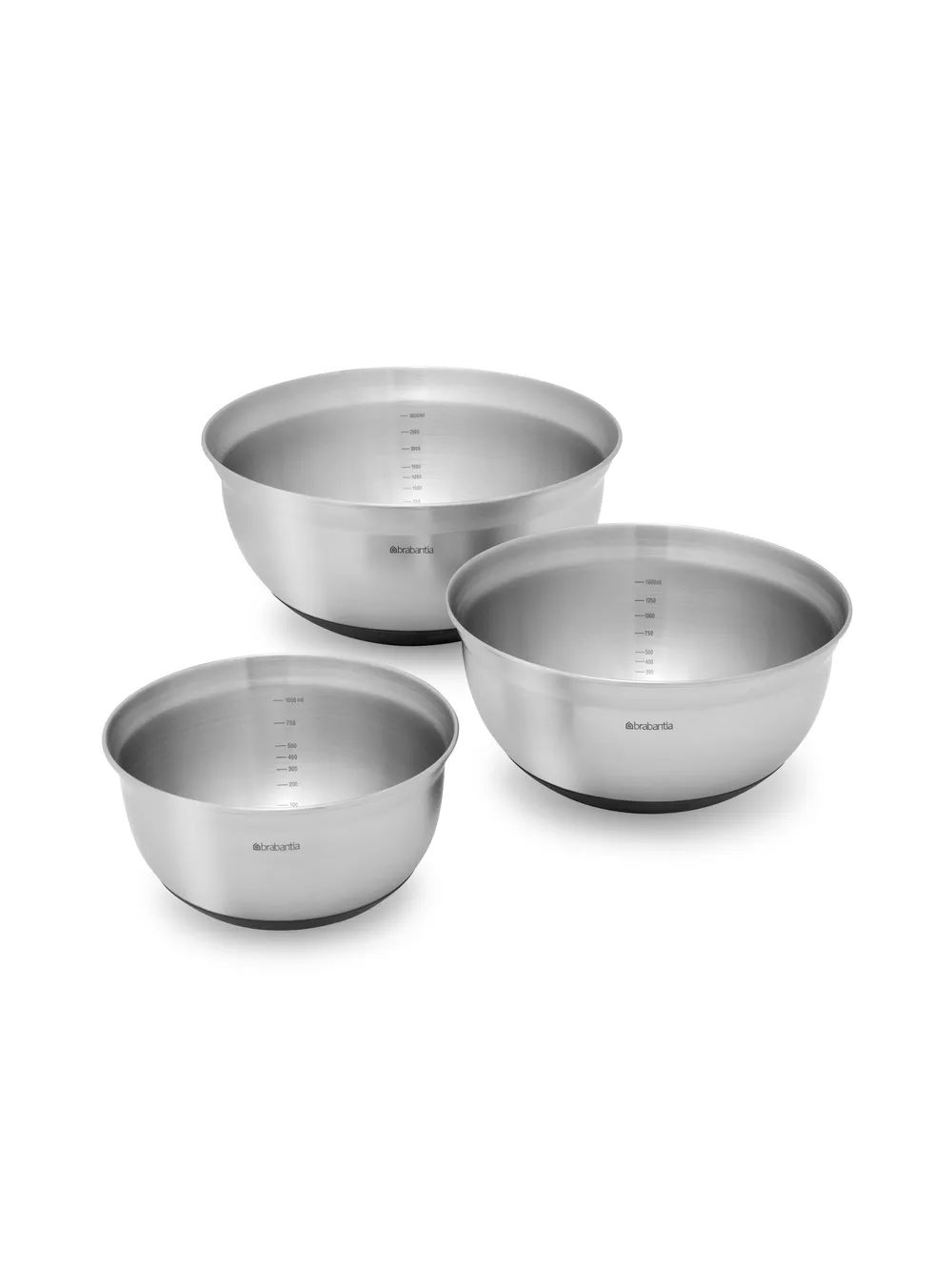 Brabantia Profile Rührschüssel-Set(1.0L,1.6L,3.0L) - Matt Steel