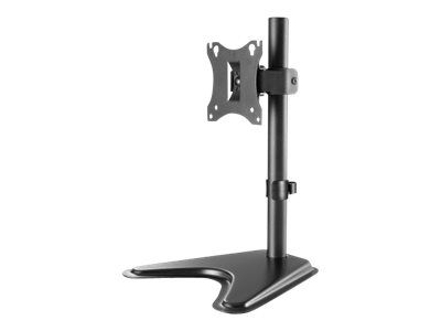 Manhattan TV & Monitor Mount, Desk, Tilt/Swivel/Rotation, 1 screen, Screen Sizes: 10-27", Black, Stand Assembly, VESA 75x75 to 100x100mm, Max 7kg, Lifetime Warranty - Aufstellung - für LCD-Display - Stahl - Schwarz - Bildschirmgröße: 43.2-68.6 cm (17