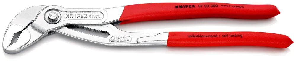 KNIPEX Cobra® Hightech-Wasserpumpenzange mit rutschhemmendem Kunststoff überzogen verchromt 300 mm