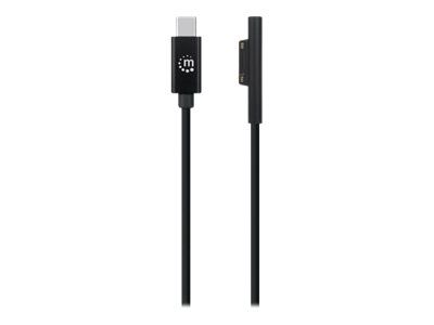 Manhattan USB-C to Surface Connect Cable, 1.8m, Male to Male. 15V/3A, Black, Lifetime Warranty, Polybag - USB-Kabel - 24 pin USB-C (M)