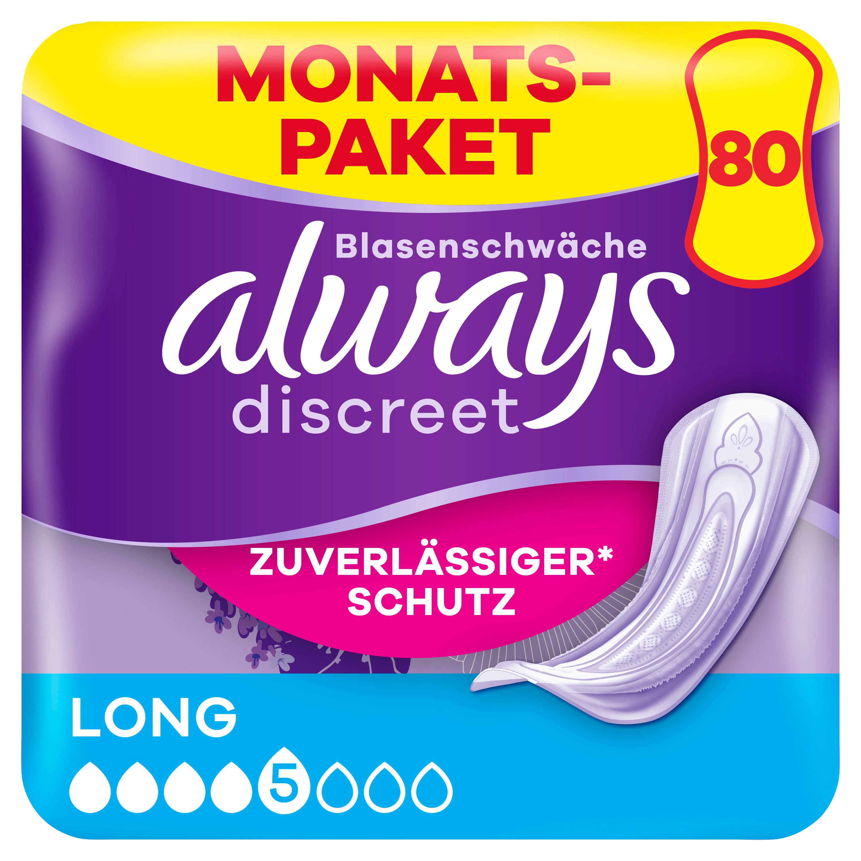 Always Discreet Inkontinenz-Einlagen Long 