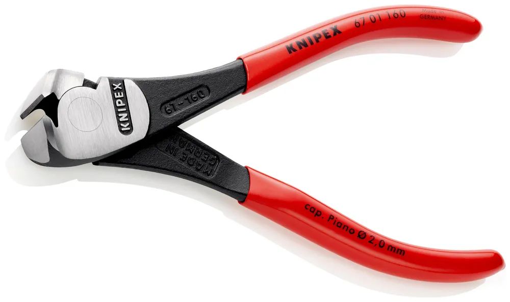 KNIPEX Kraft-Vornschneider mit Kunststoff überzogen schwarz atramentiert 160 mm