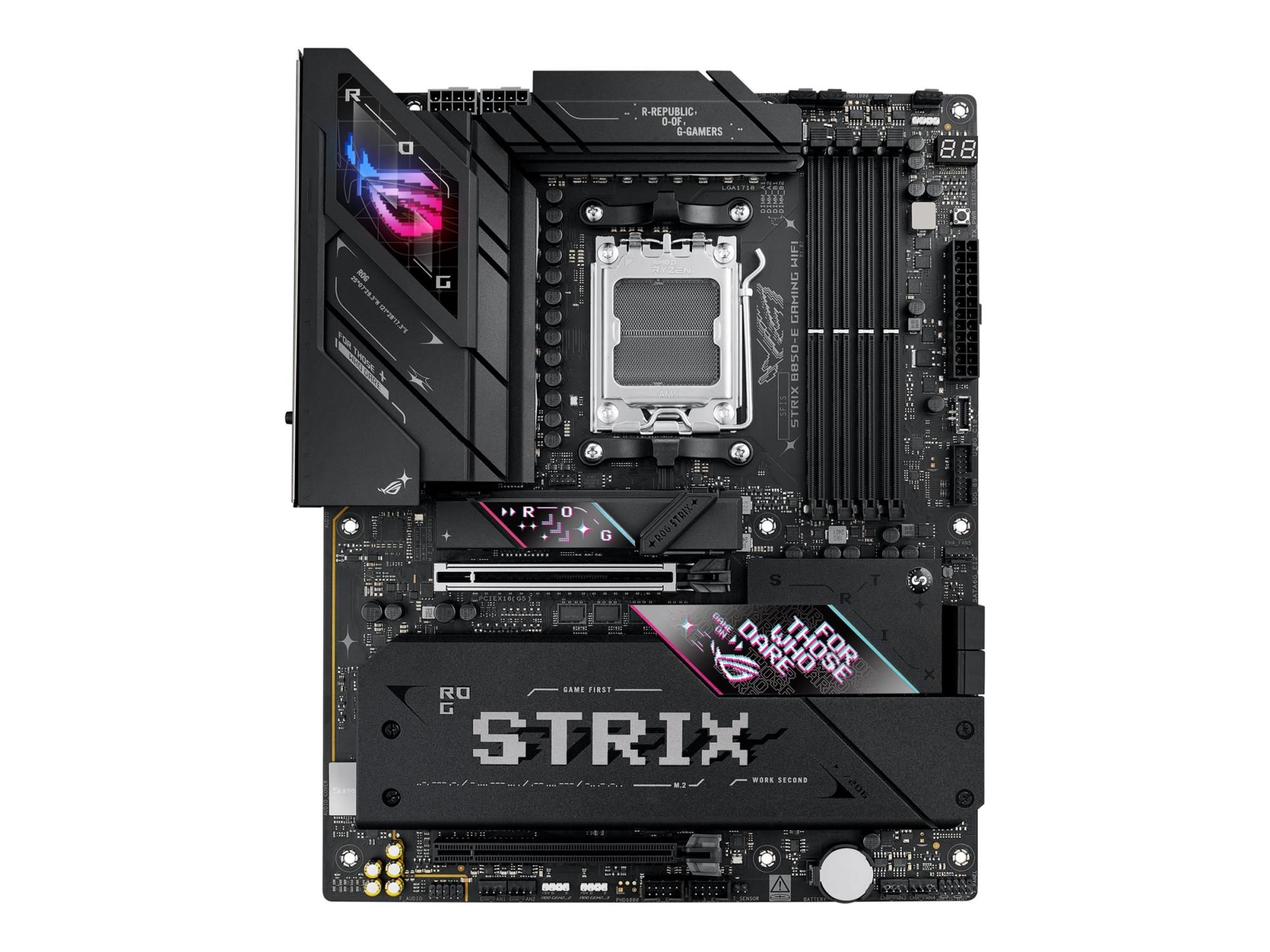 ASUS ROG STRIX B850-E GAMING WIFI - Motherboard - ATX - Socket AM5 - AMD B850 Chipsatz - USB-C 3.2 Gen 2x2, USB-C 3.2 Gen2, USB 3.2 Gen 2, USB 3.2 Gen 1 - 2.5 Gigabit LAN, Wi-Fi 7, Bluetooth - Onboard-Grafik (CPU erforderlich)