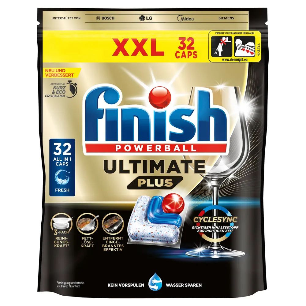Finish Ultimate Plus XXL Fresh 32 Caps        