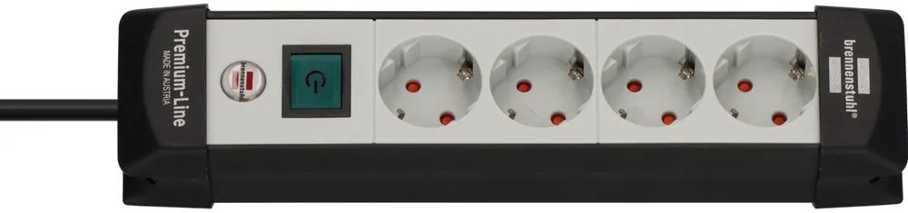 Hugo Brennenstuhl GmbH & Co. KG Premium-Line Steckdosenleiste 4-fach schwarz/lichtgrau 5m H05VV-F 3G1,5