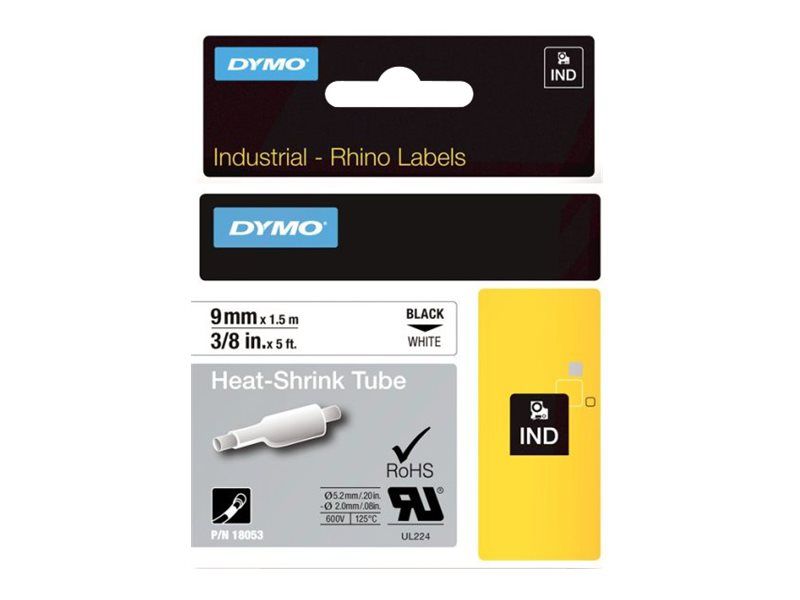 Dymo IND - Klebstoff - Schwarz auf Weiß - Rolle (0,9 cm x 1 m)