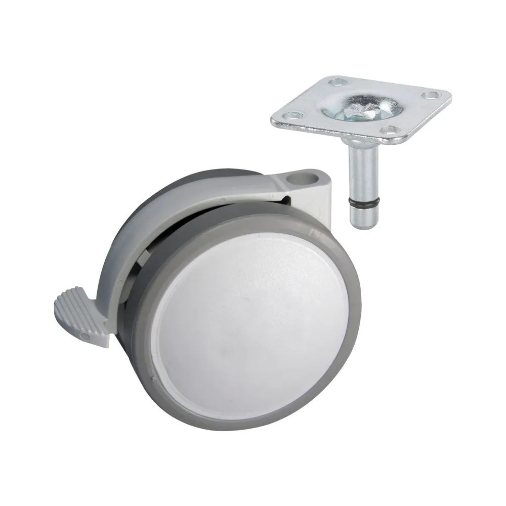 DÖRNER + HELMER Doppel-Lenkrolle Design Top 62 mm 40 kg Feststeller