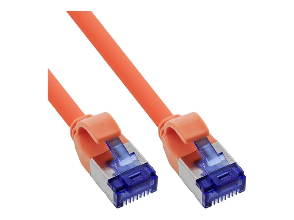InLine Patchkabel Slim - Cat.6A - S/FTP - TPE (LSZH) flexibel - PoE - orange - 7,5m