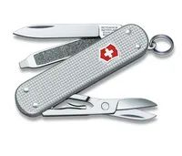 Victorinox Taschenmesser Classic Alox - Nagelfeile - Schraubendreher - Ring - Klinge - Schere, - Gleitgelenk-Messer - Multi-Tool-Messer - 6 mm