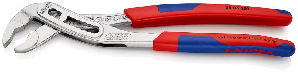 KNIPEX Alligator® Wasserpumpenzange mit schlanken Mehrkomponenten-Hüllen verchromt 250 mm